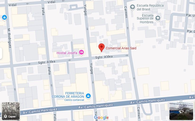Mapa de ubicación de Comercial Arias Said en Sargento Aldea 369, Curicó