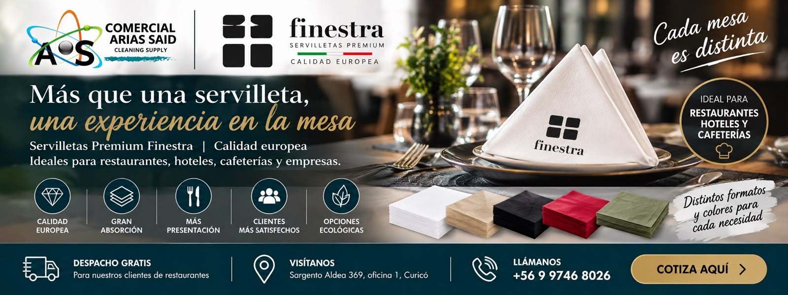 Servilletas Premium Finestra — calidad europea
