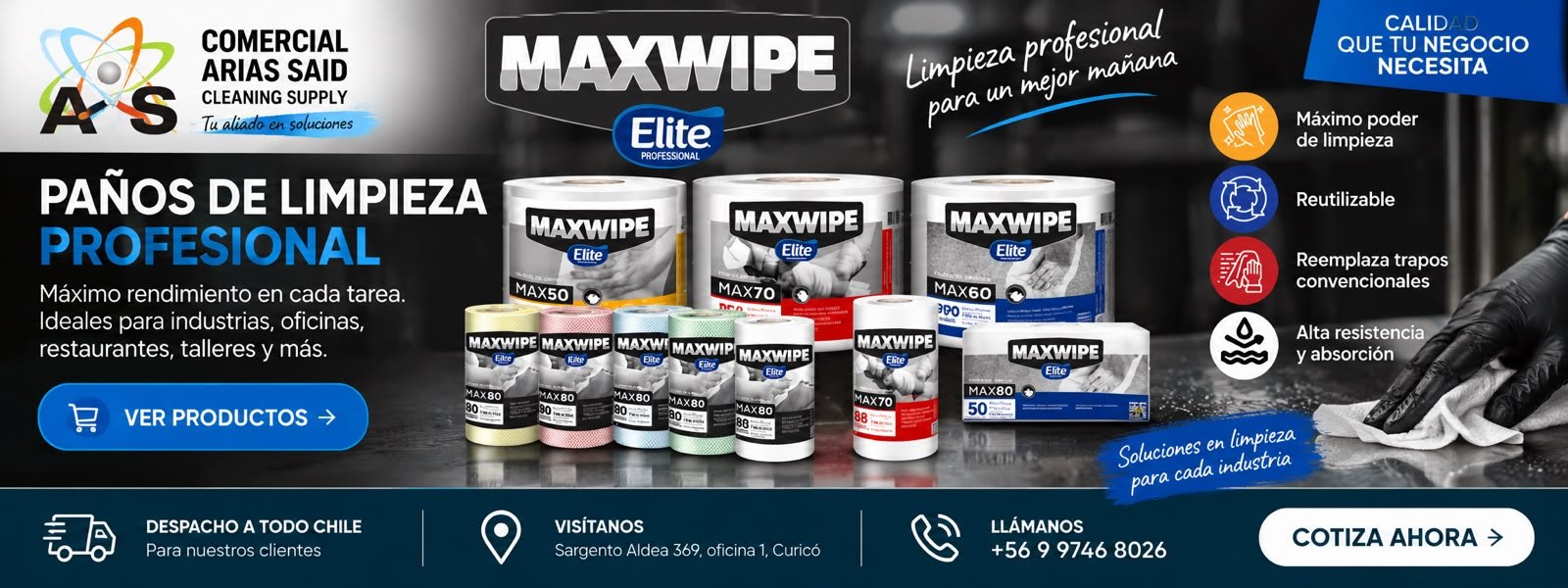 Paños de limpieza profesional Maxwipe Elite Professional